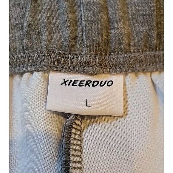 Womens Large Lined Grey Casual Tech Jogger Sweatpants Drawstring With Pockets - Picture 3 of 9